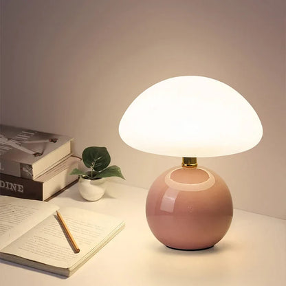 Tafellamp Paddenstoel Design Keramiek met LED Verlichting