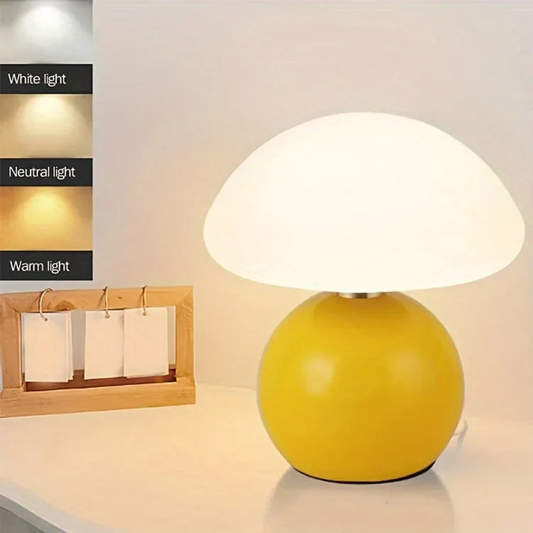 Tafellamp Paddenstoel Design Keramiek met LED Verlichting