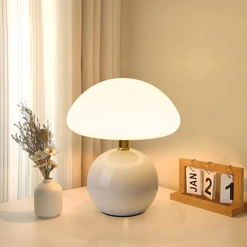 Tafellamp Paddenstoel Design Keramiek met LED Verlichting