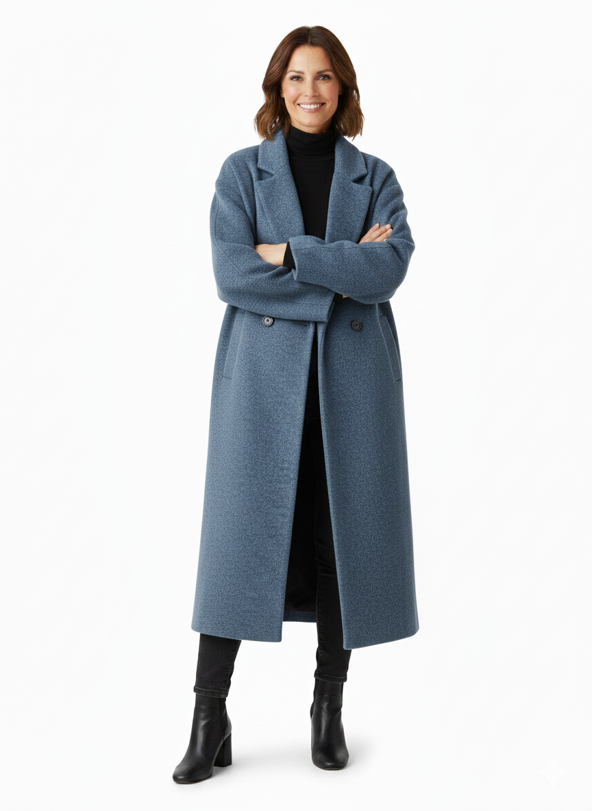 Dames Oversized Wintermantel – Lange Blazerlook, Ideaal voor Herfst en Winter