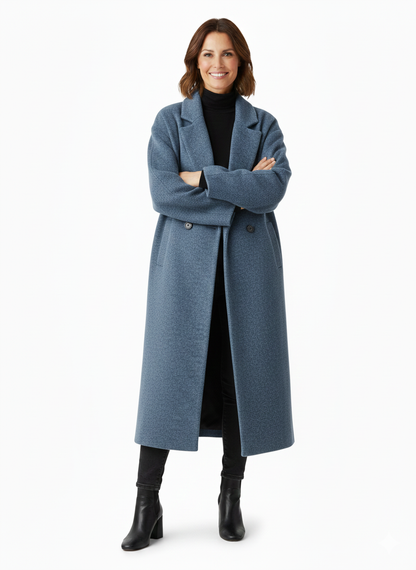 Dames Oversized Wintermantel – Lange Blazerlook, Ideaal voor Herfst en Winter