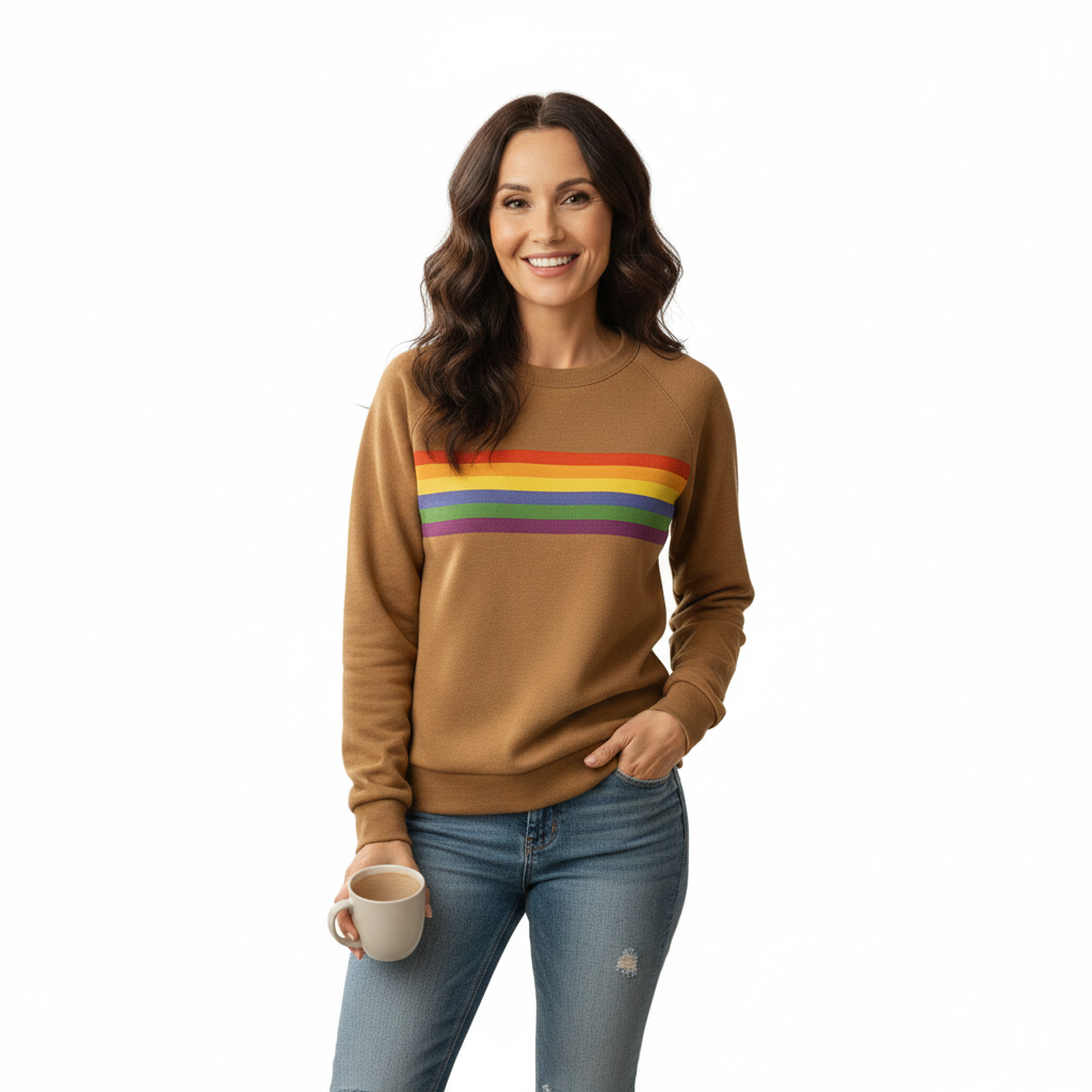 Dames Pullover met Print – Warm, Effen Kleur, Casual Trui voor Herfst en Winter