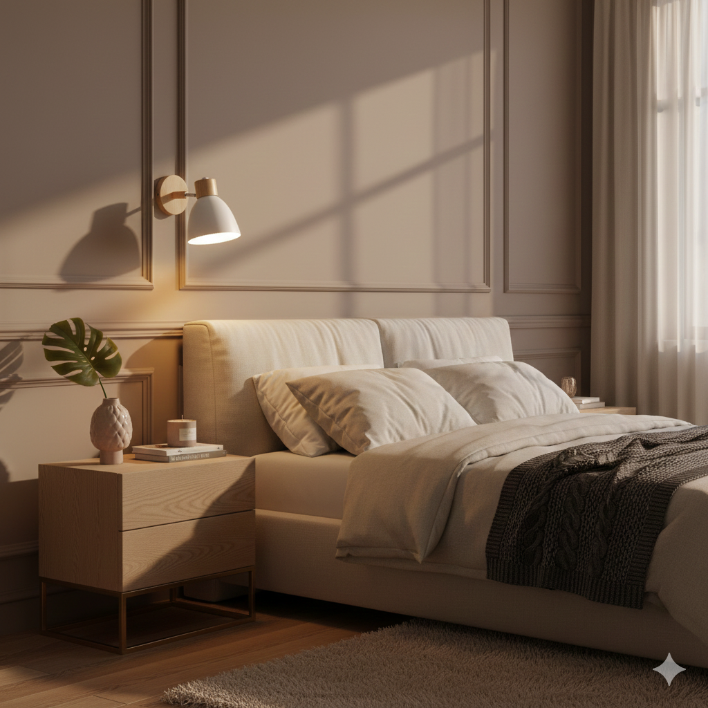 Wandlamp met Kantelbare Arm en Conische Kap - Hout en IJzer
