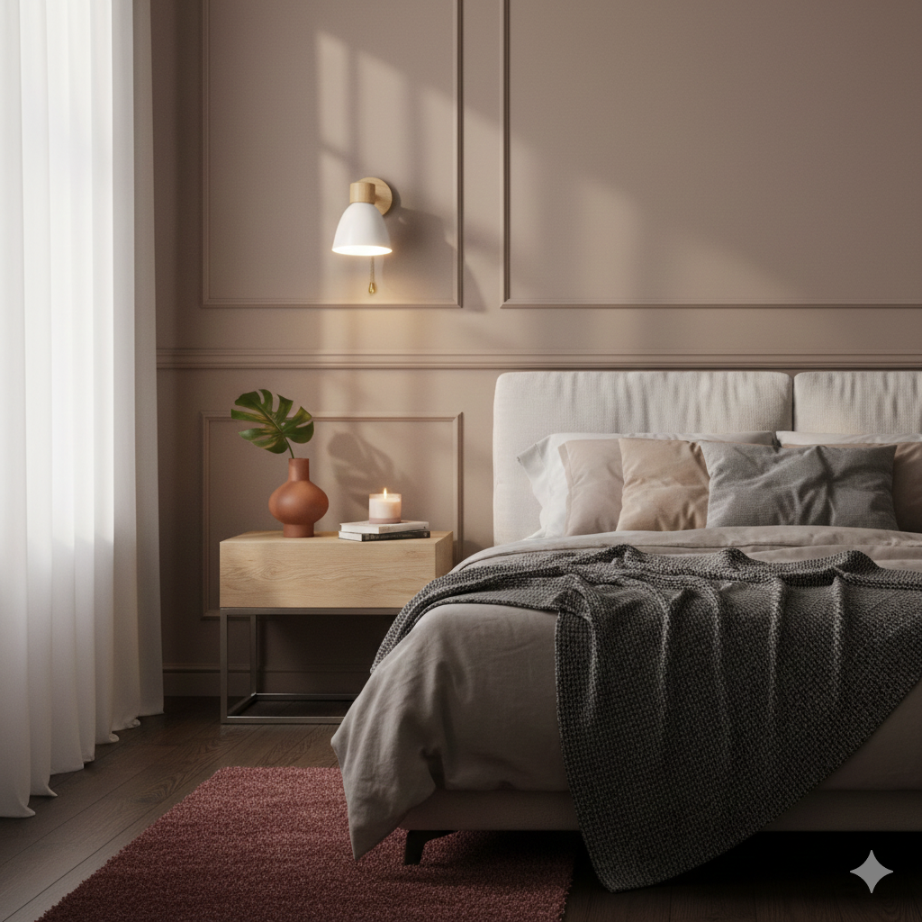 Wandlamp met Kantelbare Arm en Conische Kap - Hout en IJzer