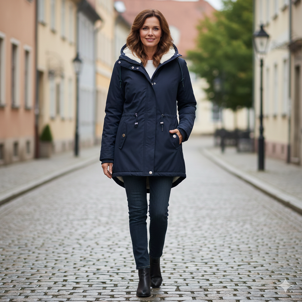 Dames Klassieke Lange Mouwen Winterjas – Warm, Ideaal voor Koud Weer en Casual Outfits