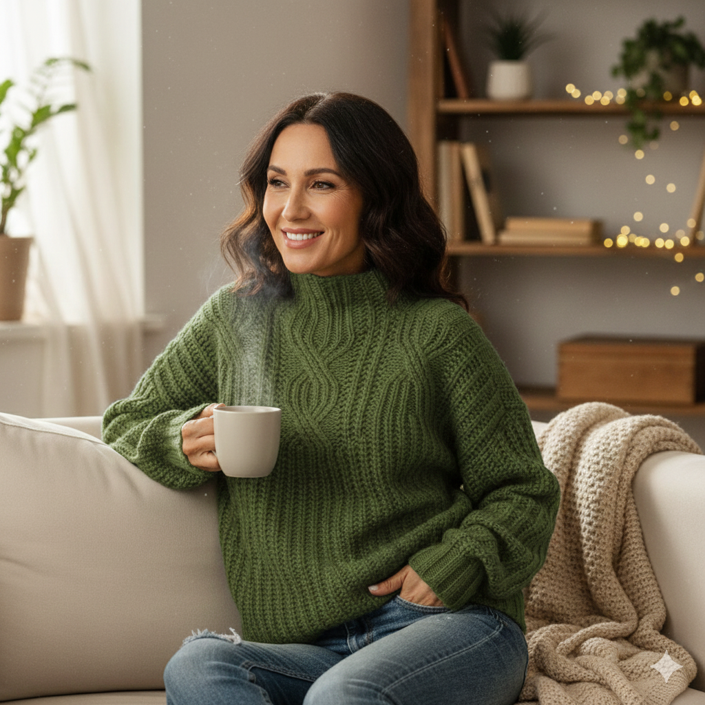 Dames Moderne Warme Pullover – Gebreid, Casual Trui voor Herfst en Winter