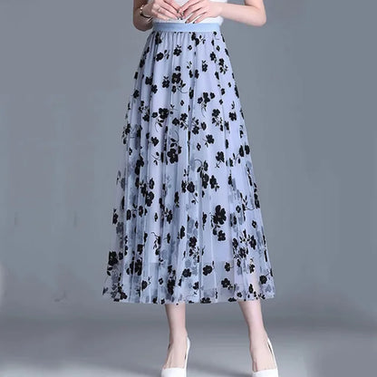 Eloise - Stijlvolle Mesh Midi-rok