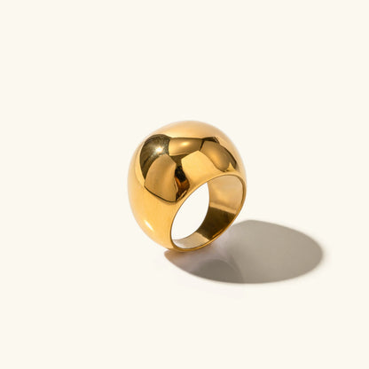 Dames Statement Ring Dome Vergulde Band