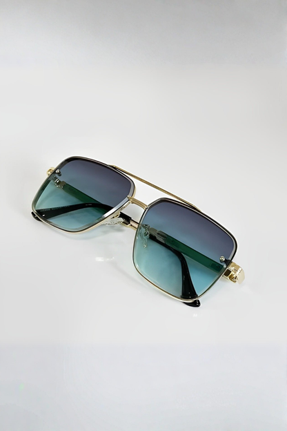Dames Retro Aviator Zonnebril met Goudkleurig Montuur en UV400 Gradiëntglas