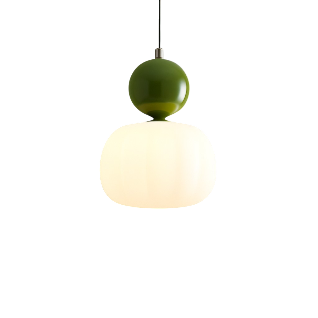 Art Deco Hanglamp met Acrylen Kap en Gelakte Bol