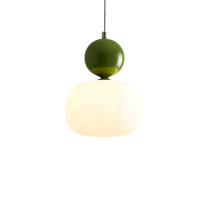 Art Deco Hanglamp met Acrylen Kap en Gelakte Bol