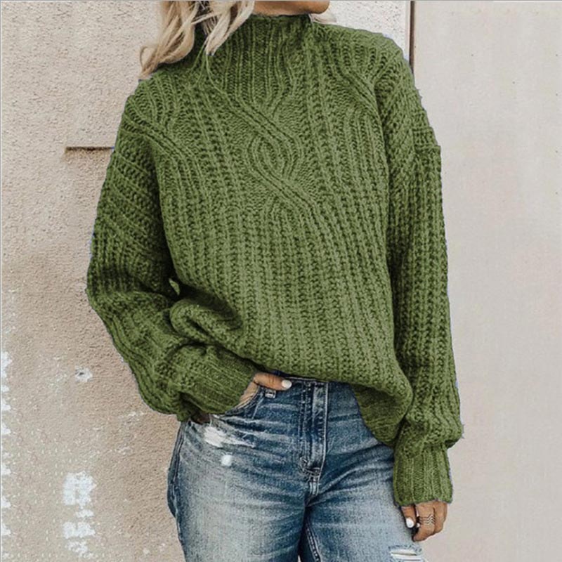 Dames Moderne Warme Pullover – Gebreid, Casual Trui voor Herfst en Winter