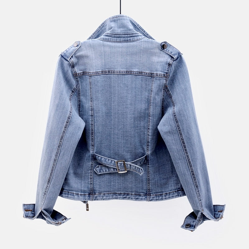 Dames Klassiek Denim Spijkerjack – Katoen, Casual Jas voor Alledaags Gebruik