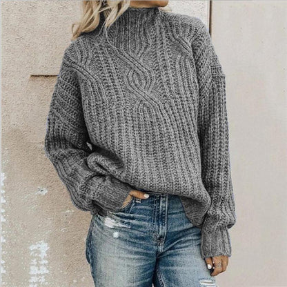 Dames Moderne Warme Pullover – Gebreid, Casual Trui voor Herfst en Winter