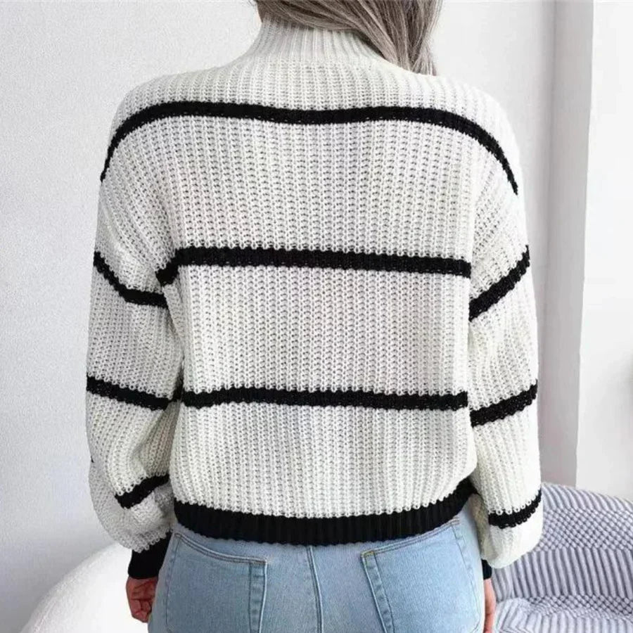 Dames Slim Fit Trui – Katoen, Casual voor Herfst en Winter