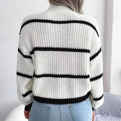 Dames Slim Fit Trui – Katoen, Casual voor Herfst en Winter