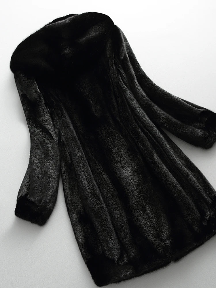 Dames Faux Fur Jas met Capuchon - Lange Pluche Winterjas
