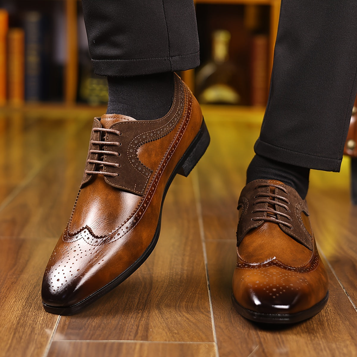 Heren Veterschoen met Brogue Details - Derby Nette Schoen
