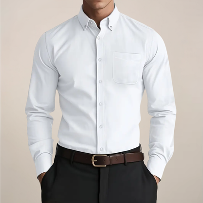 Heren Overhemd Slim Fit met Borstzak en Lange Mouwen