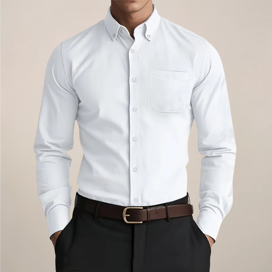 Heren Overhemd Slim Fit met Borstzak en Lange Mouwen