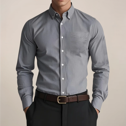 Heren Overhemd Slim Fit met Borstzak en Lange Mouwen