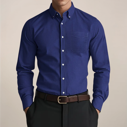 Heren Overhemd Slim Fit met Borstzak en Lange Mouwen