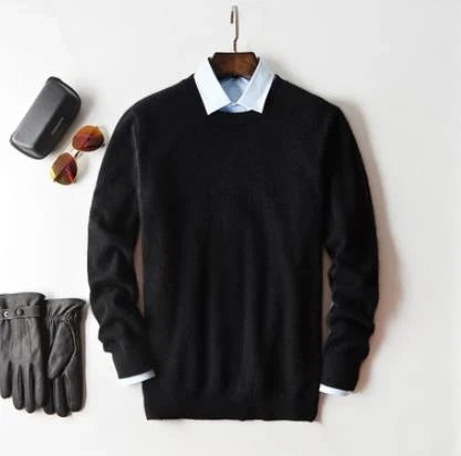 Herren Kaschmir Pullover mit Rundhals und V Ausschnitt 0