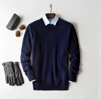 Herren Kaschmir Pullover mit Rundhals und V Ausschnitt 9
