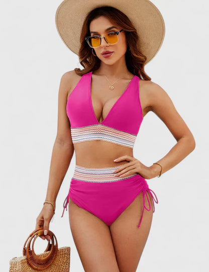 Dames High-Waisted Bikini – Geschikt voor Zomer, Met Verstelbare Bandjes