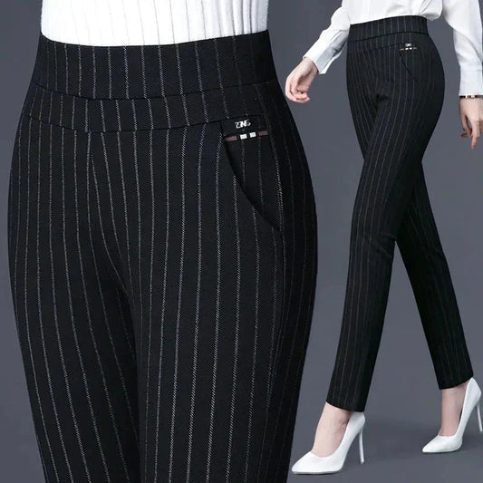 Leandra - Stylish Pinstriped Trousers
