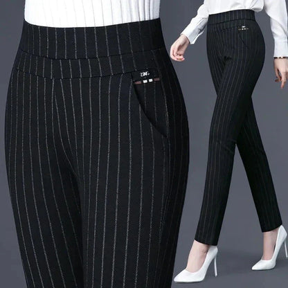 Leandra - Stylish Pinstriped Trousers