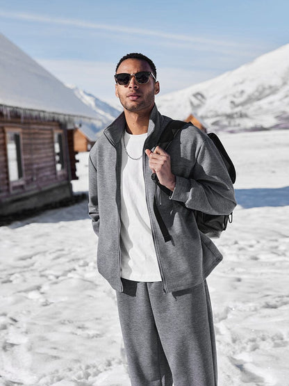 Heren Slim Fit Set – Met Rits, Geschikt voor Casual en Sportieve Activiteiten