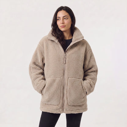 Oversized teddy fleece jacket