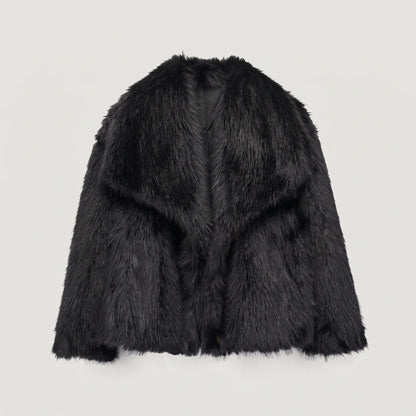Oversized faux fur jas
