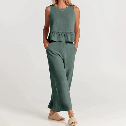 Giuliana - Tweedelig Set Met Mouwloos Topje Voor Zomer
