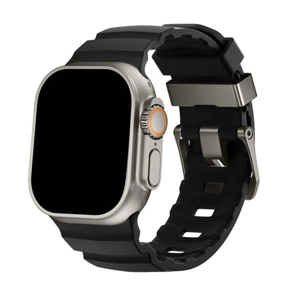 Siliconen Horlogebandje voor Apple Watch - Sportband met Titanium Gesp