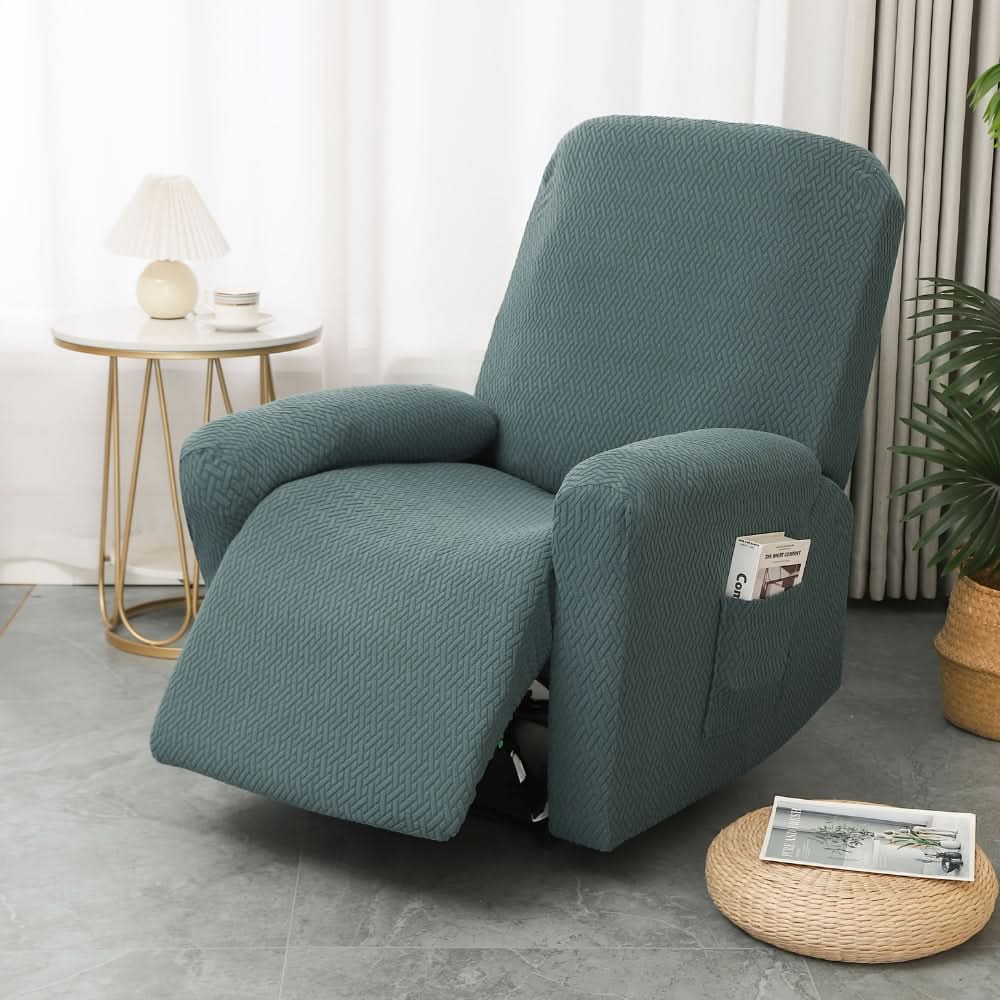 Juno Fitted Recliner Chair Cover with Side Pocket for Comfort & Style 4