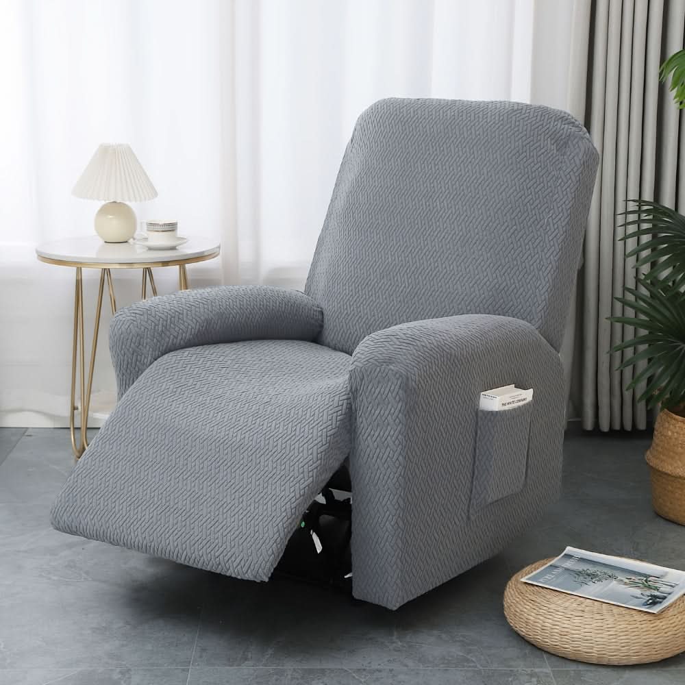 Juno Fitted Recliner Chair Cover with Side Pocket for Comfort & Style 5