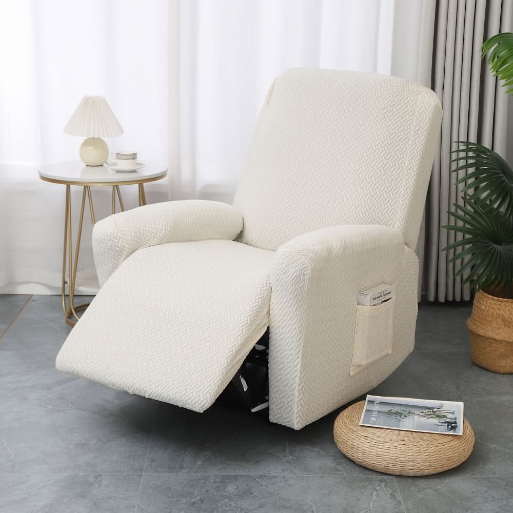 Juno Fitted Recliner Chair Cover with Side Pocket for Comfort & Style 6