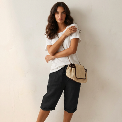 Dames High-Waisted Korte Broek – Casual voor Zomergebruik, Met Elastische Taille