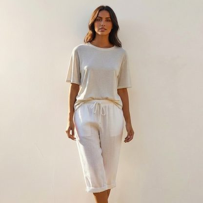 Dames High-Waisted Korte Broek – Casual voor Zomergebruik, Met Elastische Taille