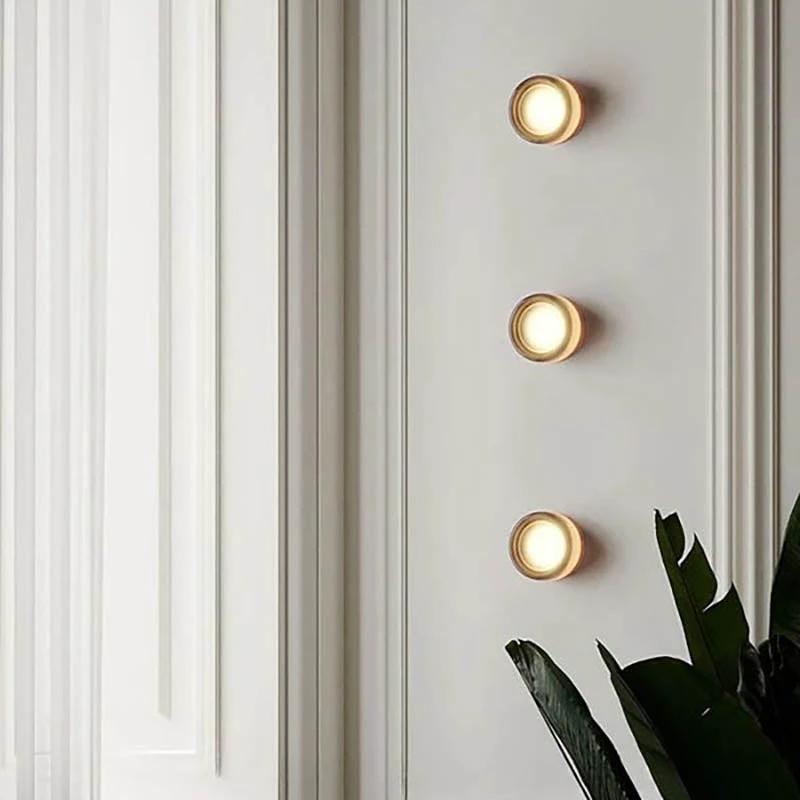 LYSEN Nordic LED Wall Sconce - Minimalist Metal Wall Light, four warm LEDs along a paneled wall