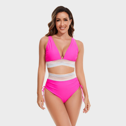 Dames High-Waisted Bikini – Geschikt voor Zomer, Met Verstelbare Bandjes