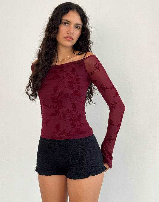 Giuliana - Elegante Off-Shoulder Mesh Top