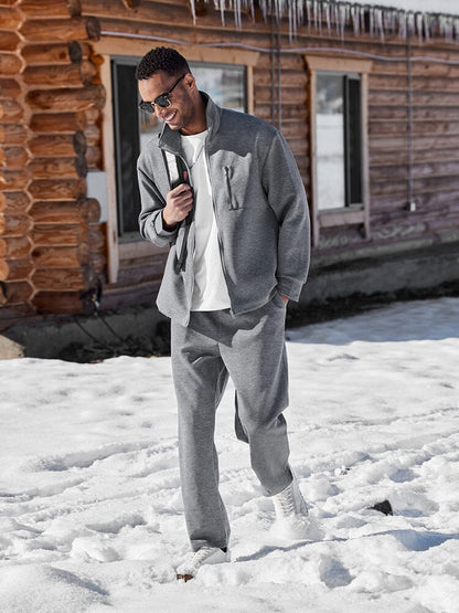 Heren Slim Fit Set – Met Rits, Geschikt voor Casual en Sportieve Activiteiten