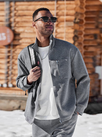 Heren Slim Fit Set – Met Rits, Geschikt voor Casual en Sportieve Activiteiten