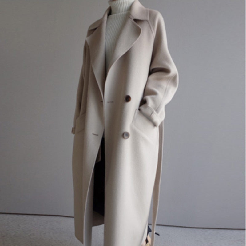 Dames Lange Trenchcoat met Riem – Waterafstotend, Perfect voor Herfst en Winter