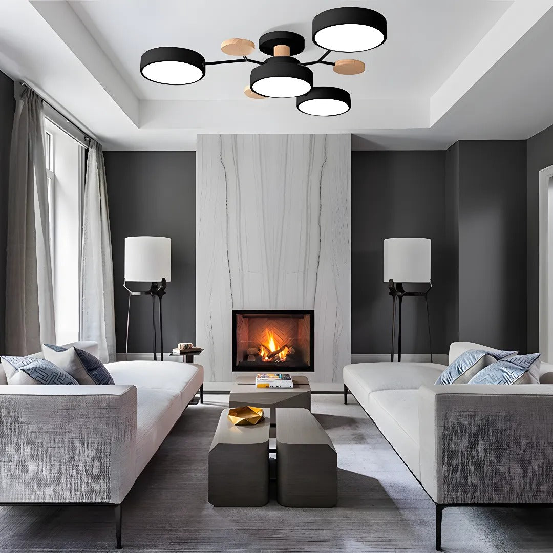 Ronde Plafondlamp IJzer met Acryl LED-lichtpunten