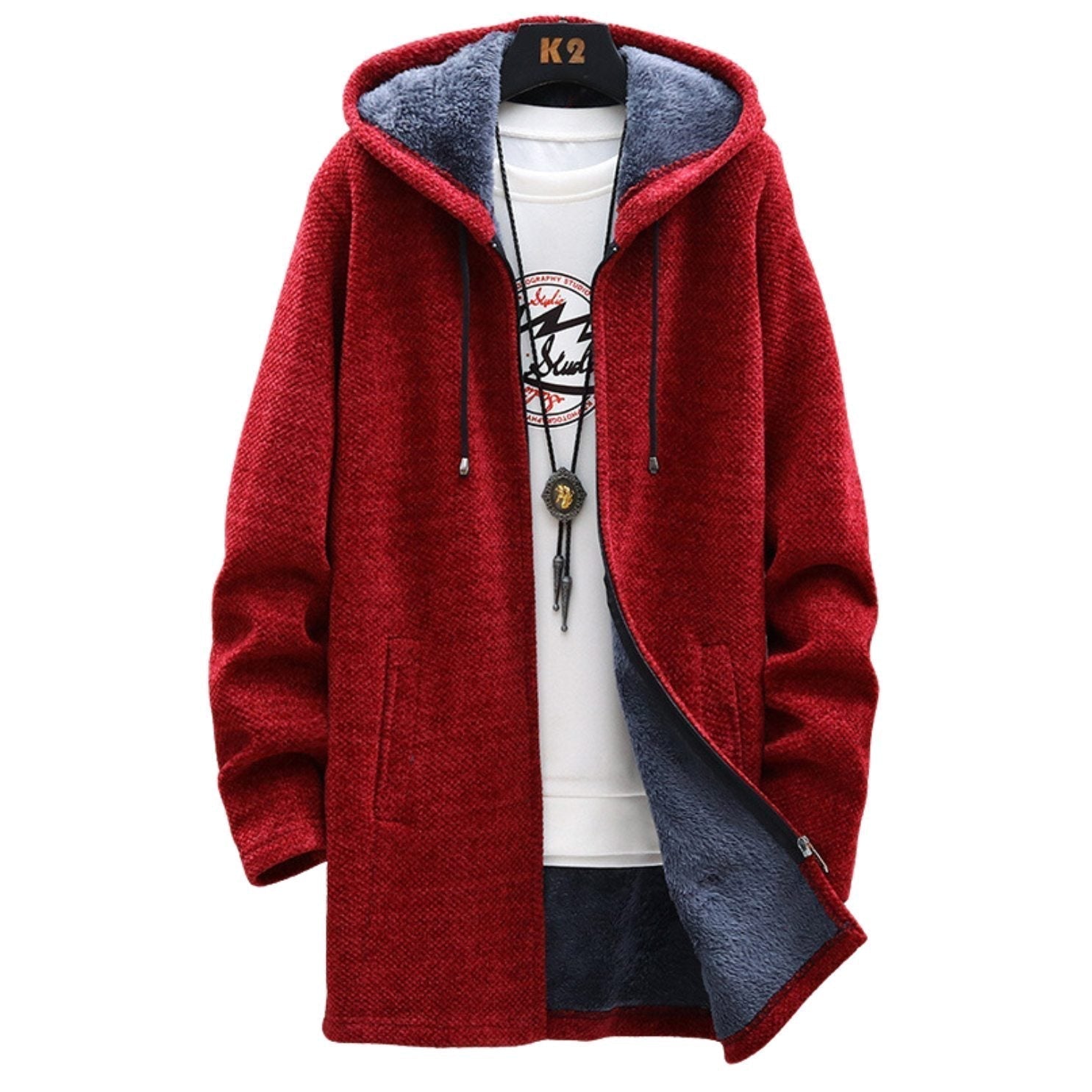 Surprizeshop regenhoed met fleece blauw Surprizeshop regenhoed met fleece blauw