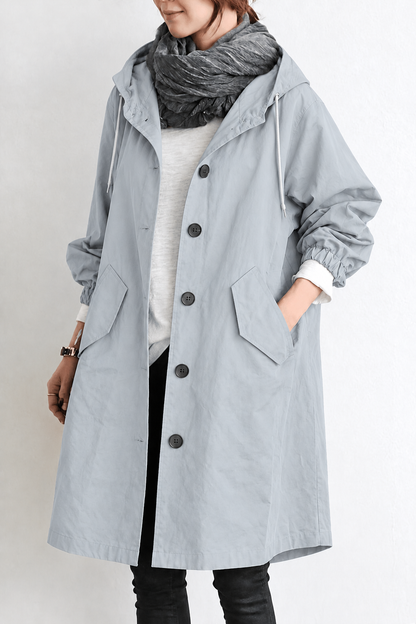 Gabardina impermeable para mujer con capucha – Chaqueta de entretiempo para primavera y otoño